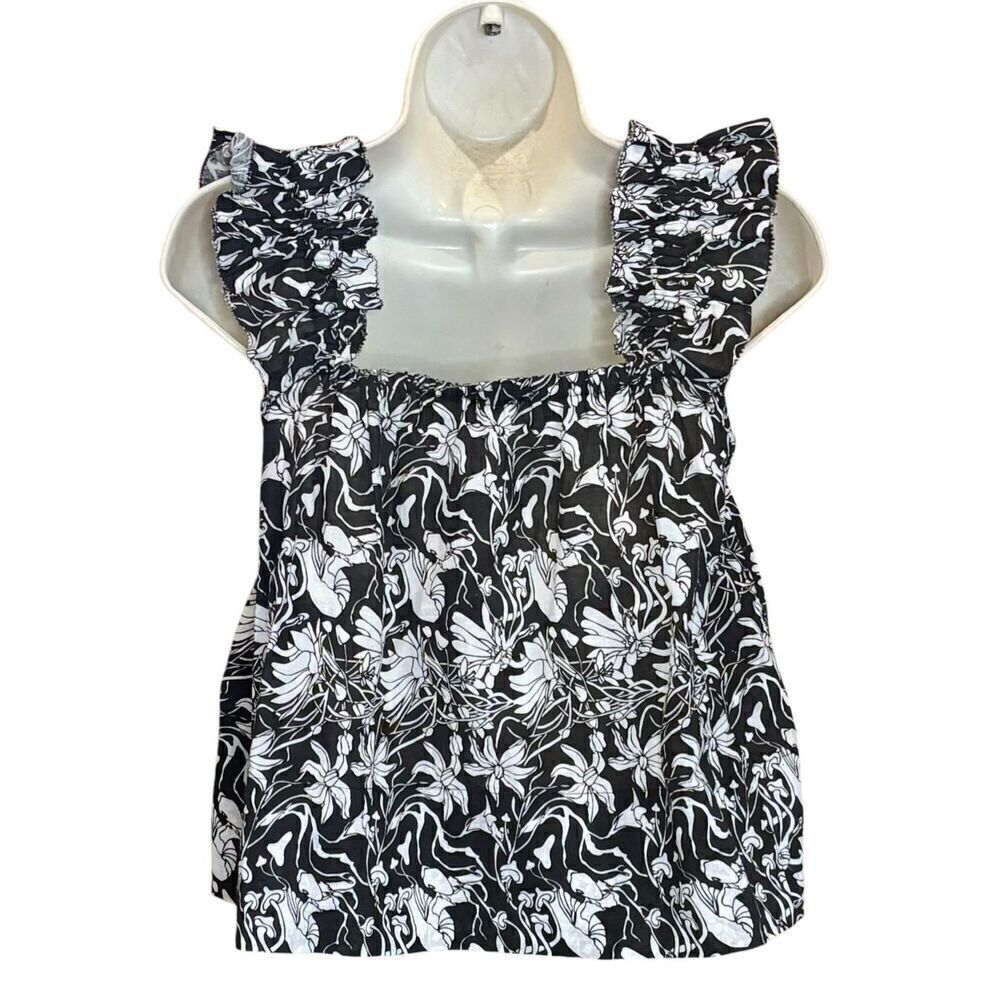 St. Roche Flowy The Woodrow Top Black/White Floral Nwot Size Small — image 2 of 4